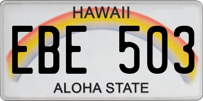 HI license plate EBE503