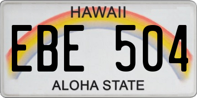 HI license plate EBE504