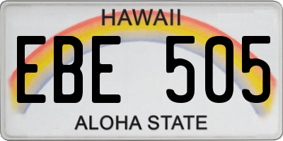 HI license plate EBE505
