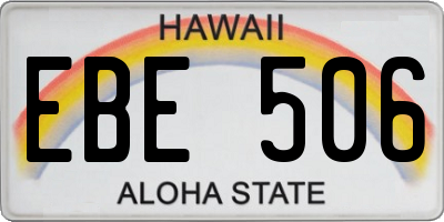 HI license plate EBE506