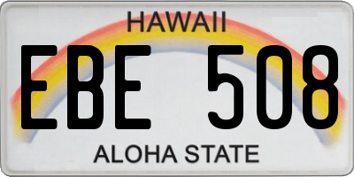 HI license plate EBE508