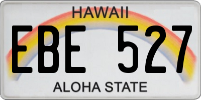 HI license plate EBE527