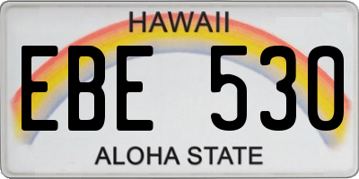 HI license plate EBE530