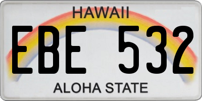 HI license plate EBE532