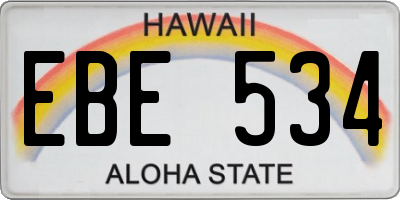 HI license plate EBE534