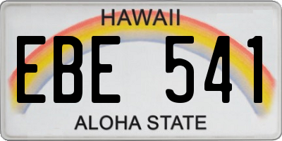 HI license plate EBE541