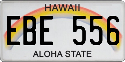 HI license plate EBE556