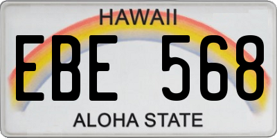 HI license plate EBE568