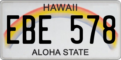 HI license plate EBE578