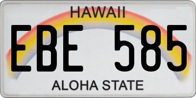 HI license plate EBE585