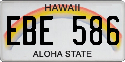HI license plate EBE586