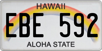 HI license plate EBE592