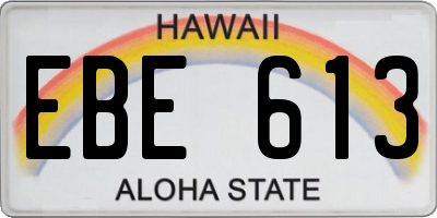 HI license plate EBE613