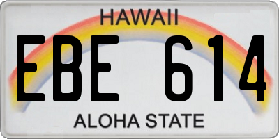 HI license plate EBE614