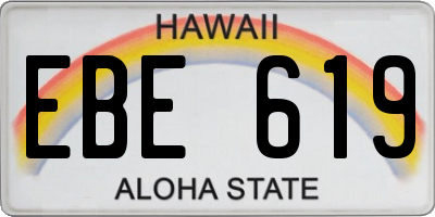 HI license plate EBE619
