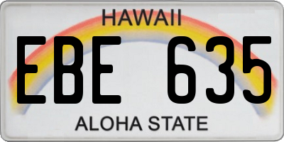 HI license plate EBE635
