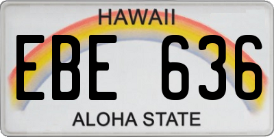 HI license plate EBE636