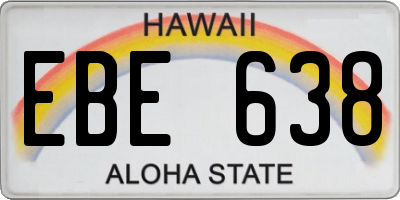 HI license plate EBE638