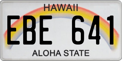 HI license plate EBE641