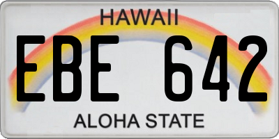 HI license plate EBE642