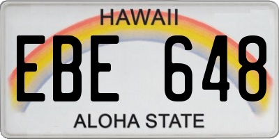 HI license plate EBE648