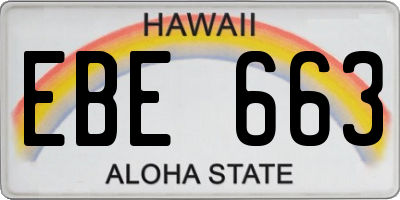 HI license plate EBE663