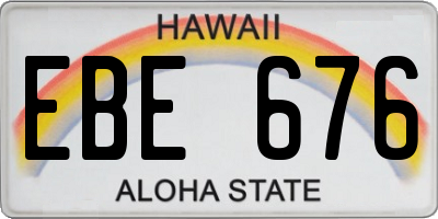 HI license plate EBE676