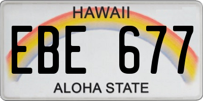 HI license plate EBE677