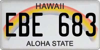 HI license plate EBE683