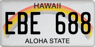 HI license plate EBE688