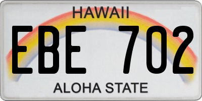 HI license plate EBE702