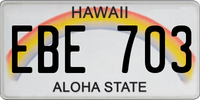 HI license plate EBE703