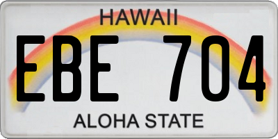 HI license plate EBE704