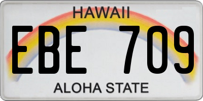 HI license plate EBE709