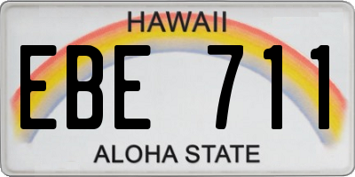 HI license plate EBE711