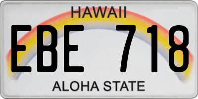HI license plate EBE718