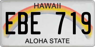 HI license plate EBE719