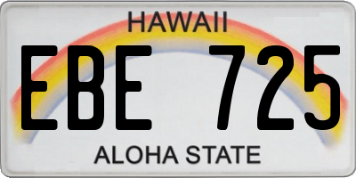 HI license plate EBE725