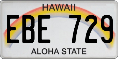 HI license plate EBE729