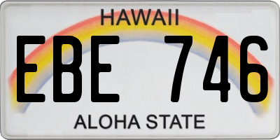 HI license plate EBE746