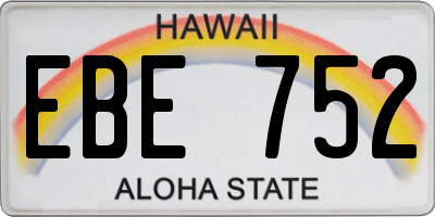 HI license plate EBE752