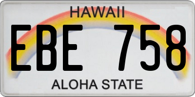 HI license plate EBE758