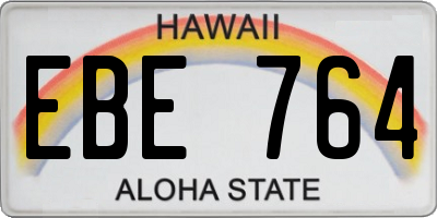 HI license plate EBE764