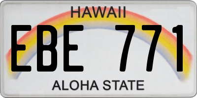 HI license plate EBE771