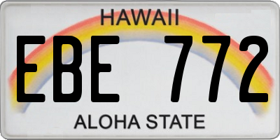 HI license plate EBE772