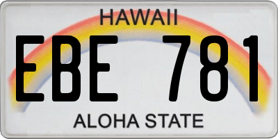 HI license plate EBE781