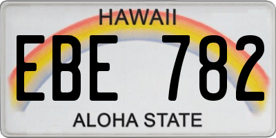HI license plate EBE782
