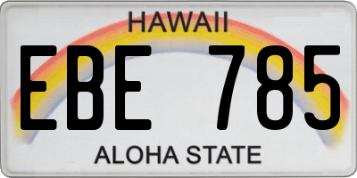 HI license plate EBE785