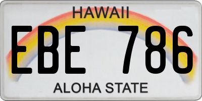 HI license plate EBE786