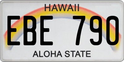 HI license plate EBE790
